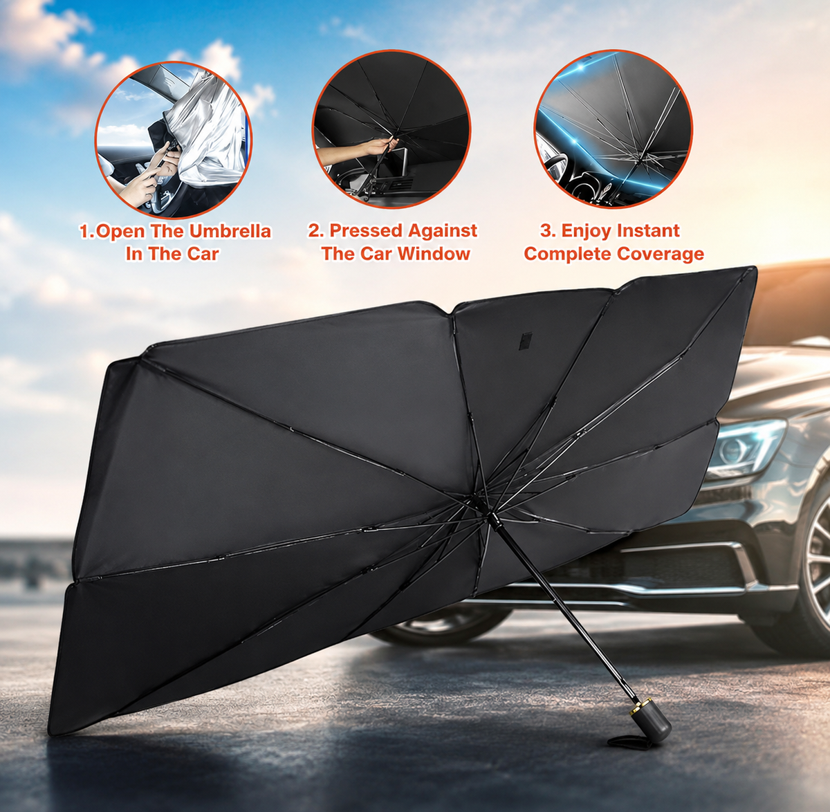Car Windshield Sun Shade Umbrella – Foldable UV Protection Cover