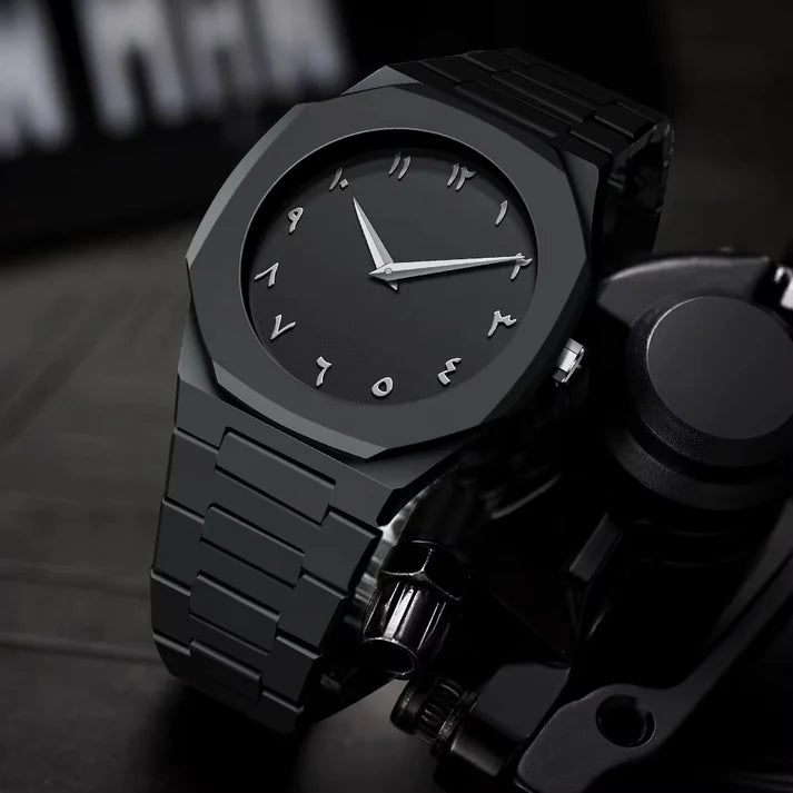 Stainless Steel Arabic Watch – Elegant Men’s Wrist Watch